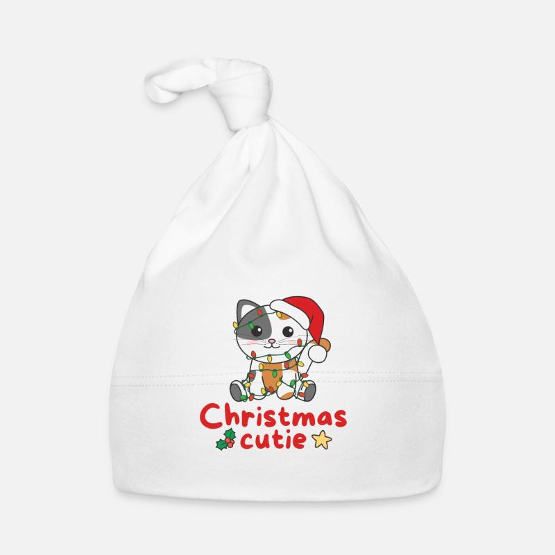 Chat de Noël Chats Mignon de Noël Bonnet bio Bébé