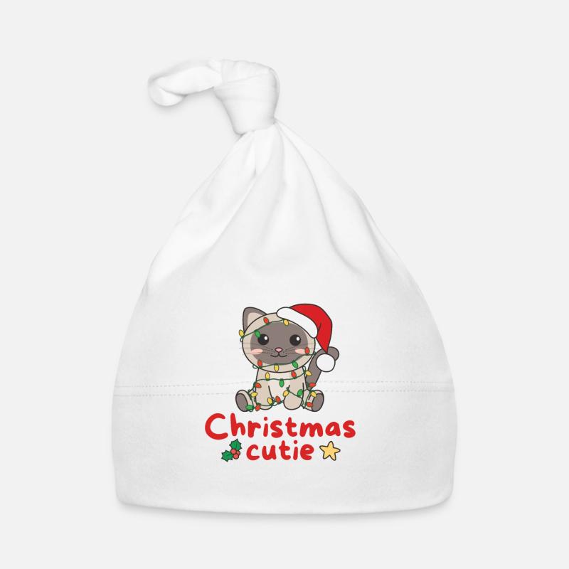 Chat de Noël Chats Mignon de Noël Bonnet bio Bébé
