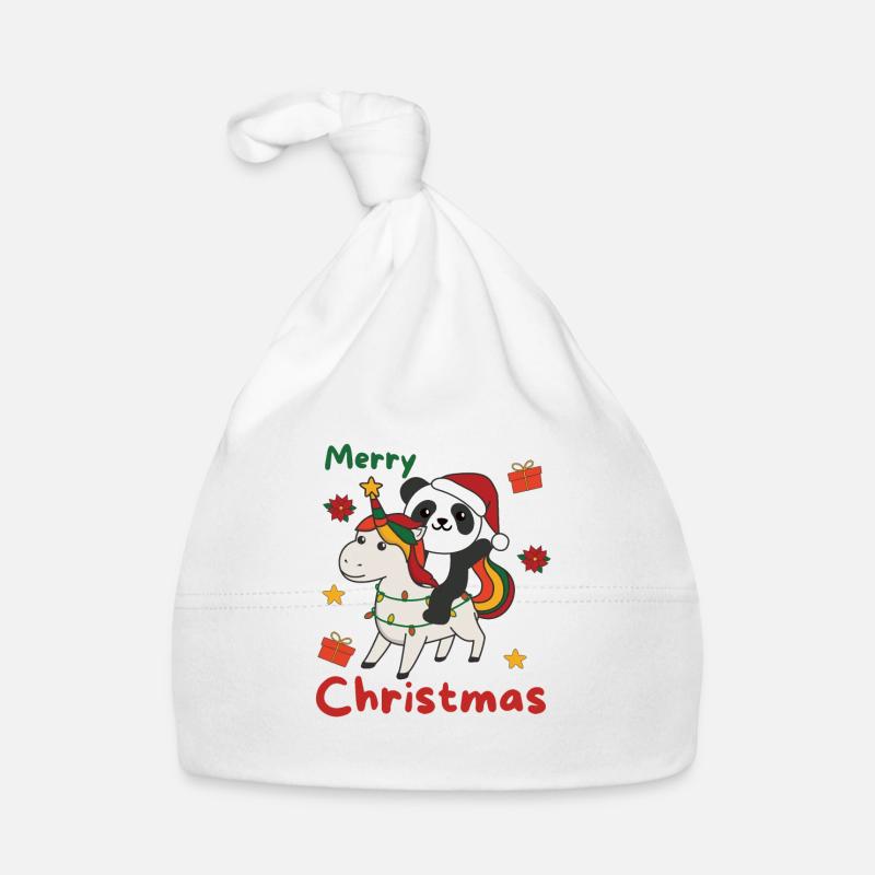 Licorne de Noël Panda Joyeux Noël Licorne Bonnet bio Bébé