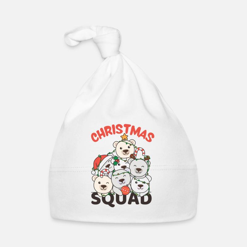 Eisbär Weihnachtsbaum Christmas Squad Eisbären Baby Bio-Mütze