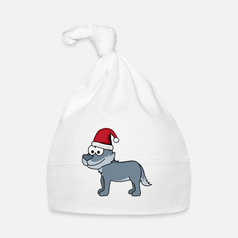 Wolf Comic Christmas Bonnet bio Bébé