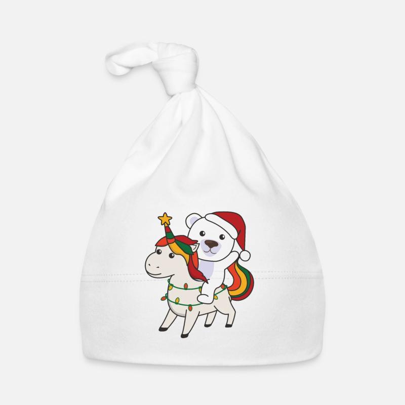 Weihnacht Einhorn Eisbär frohe Weihnachten Einhorn Baby Bio-Mütze