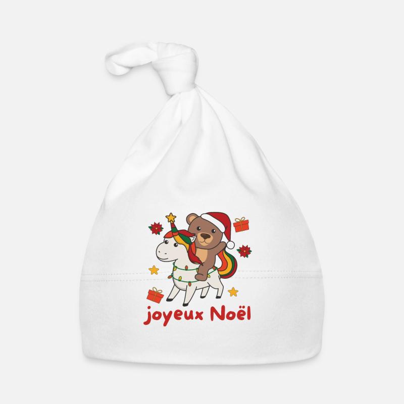 Weihnachts Einhorn Bär frohe Weihnachten Einhorn Baby Bio-Mütze