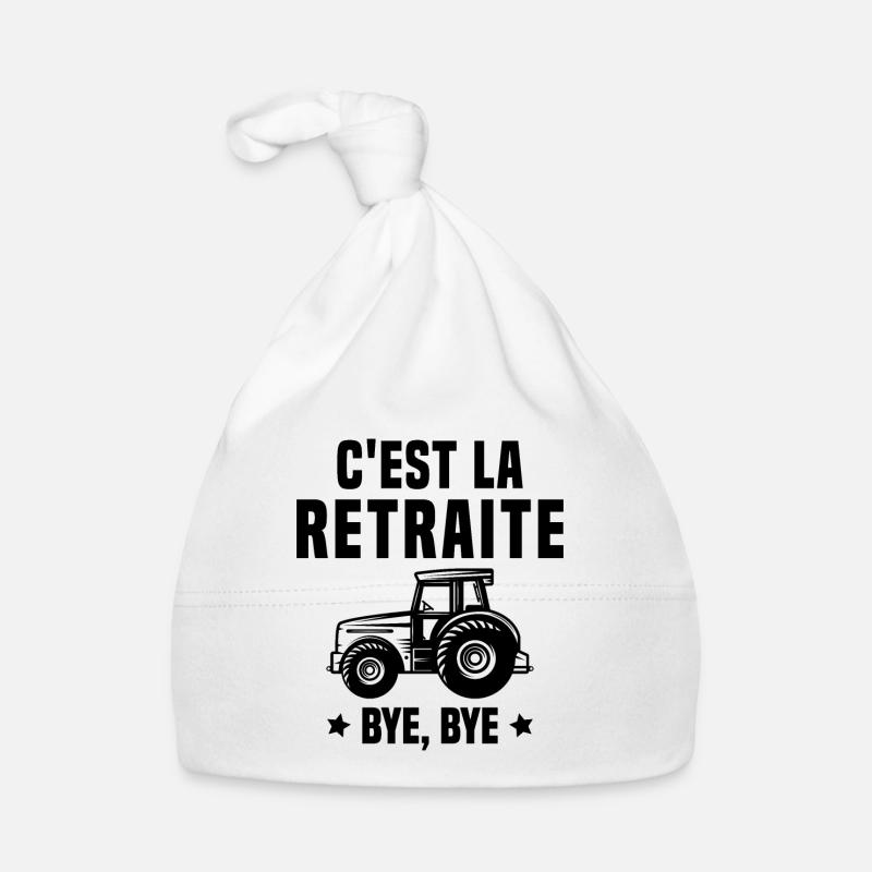 C'est la retraite Bye Bye le cadeau agriculteur Bonnet bio Bébé
