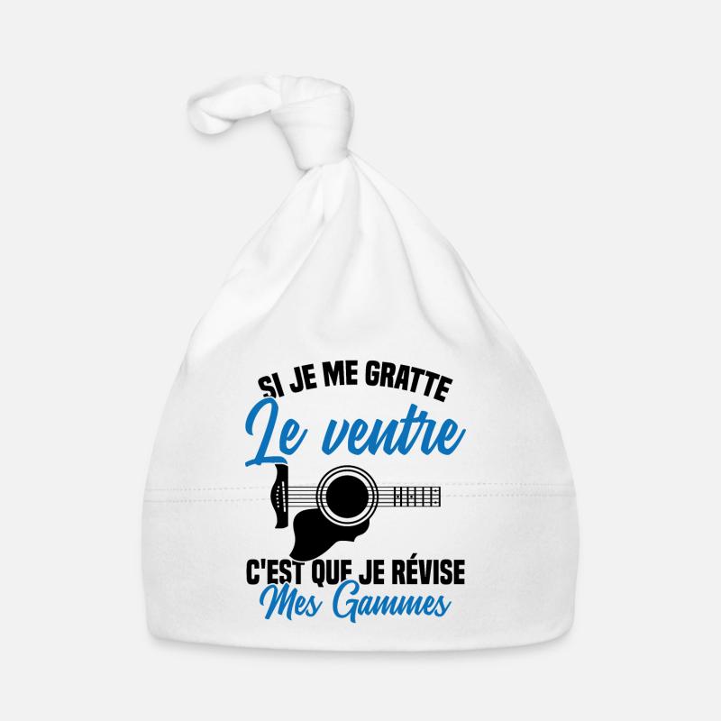 Si je me gratte le ventre humour guitariste Bonnet bio Bébé