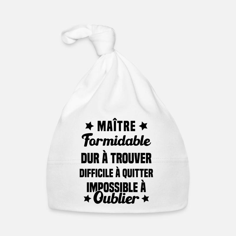 Maître Formidable Idée Cadeau Maître D'école Bonnet bio Bébé