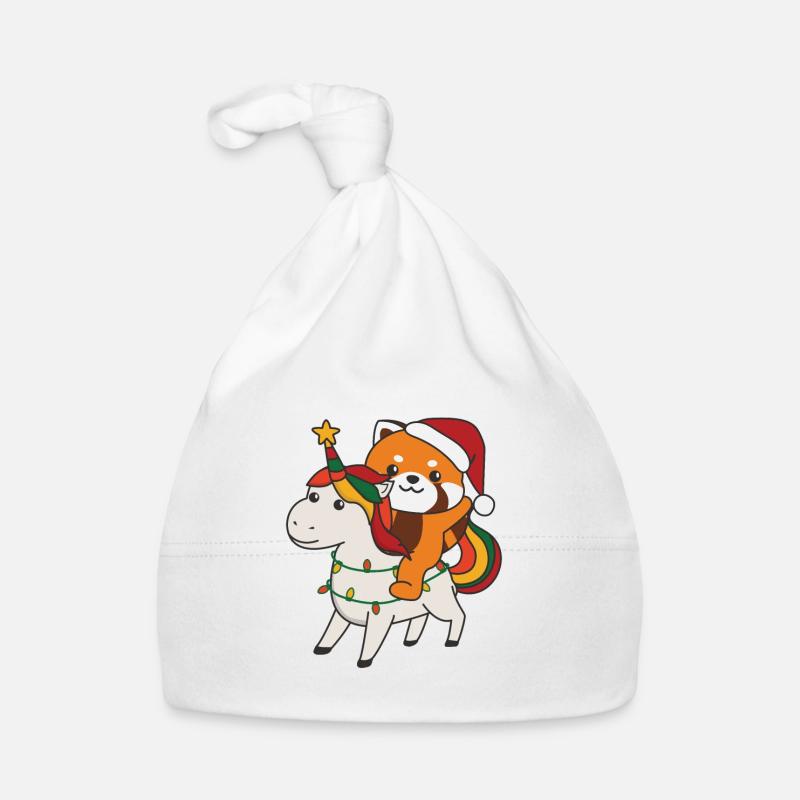 Noël Panda Rouge Joyeux Noël Licorne Bonnet bio Bébé