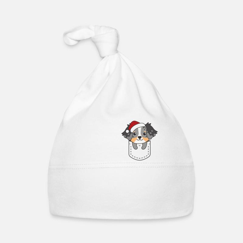 Weinachten Australian Shepherd Brusttasche Baby Bio-Mütze