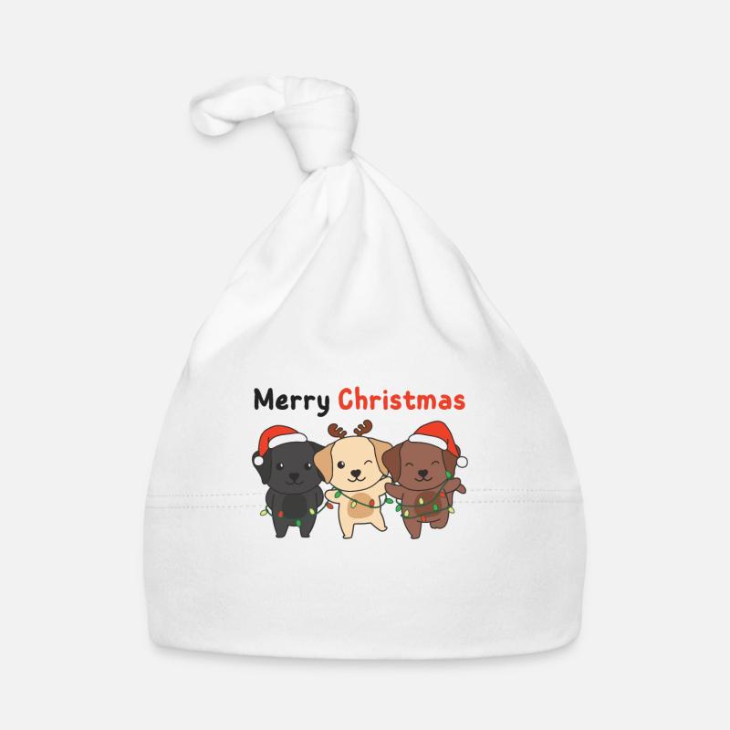 Labrador Joyeux Noël mignons chiens Bonnet bio Bébé