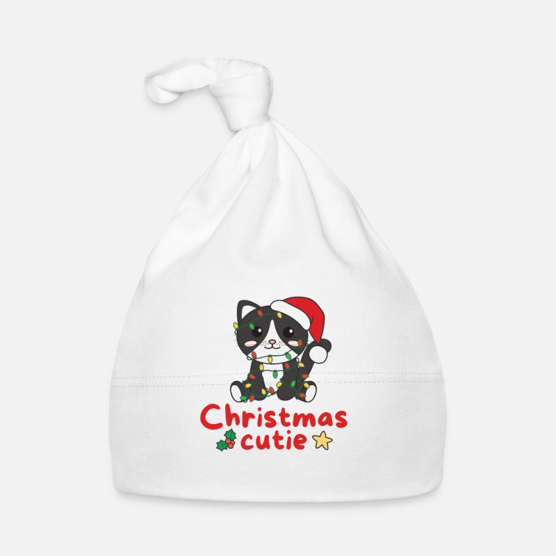 Chat de Noël Chats Mignon de Noël Bonnet bio Bébé