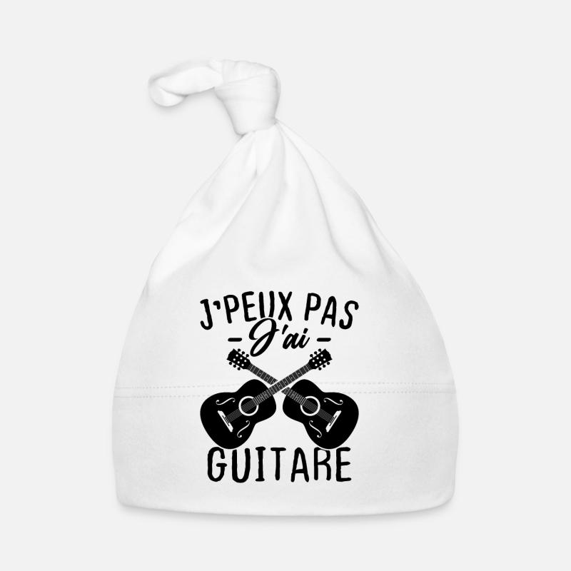 J'peux pas j'ai guitare - Bonnet bio Bébé - blanc