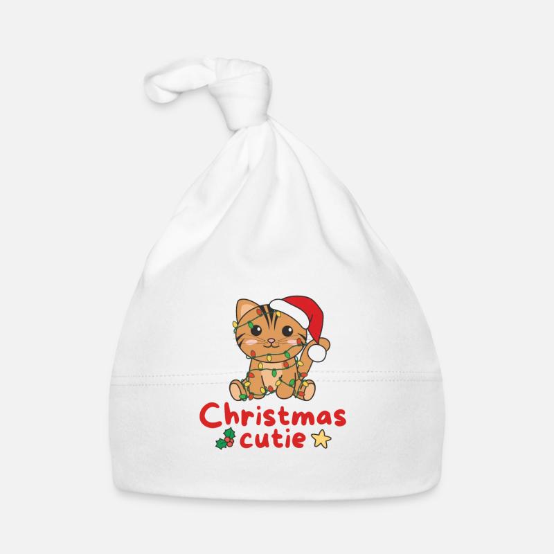 Chat de Noël Chats Mignon de Noël Bonnet bio Bébé