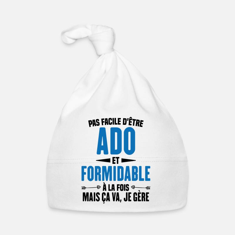 Pas Facile d'Être Ado Et Formidable À La Fois - Bonnet bio Bébé - blanc