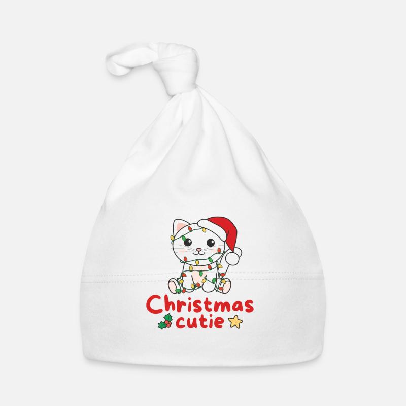 Chat de Noël Chats Mignon de Noël Bonnet bio Bébé