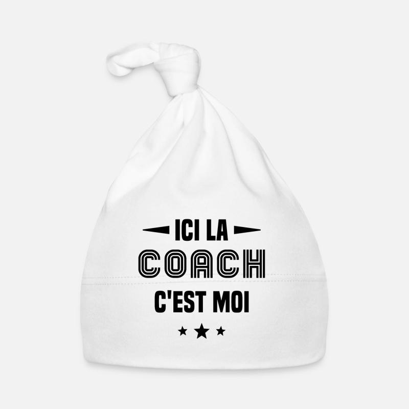 Ici La Coach C'est moi - Bonnet bio Bébé - blanc