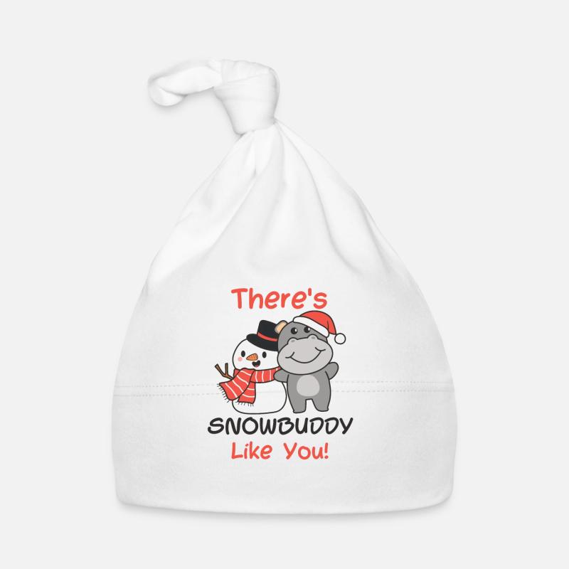 Hippo Il y a un jeu de mots de snowbuddy comme bonhomme de neige Bonnet bio Bébé