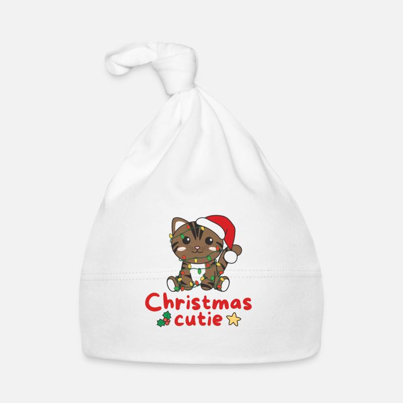 Chat de Noël Chats Mignon de Noël Bonnet bio Bébé