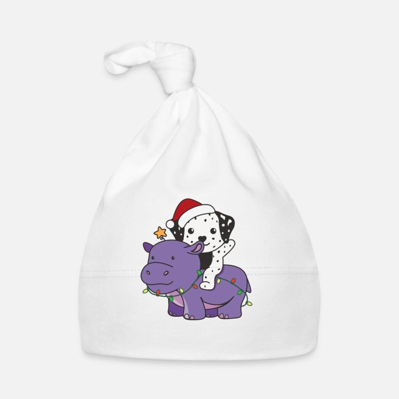 Noël Hippopotames Dalmatiens Joyeux Noël Bonnet bio Bébé