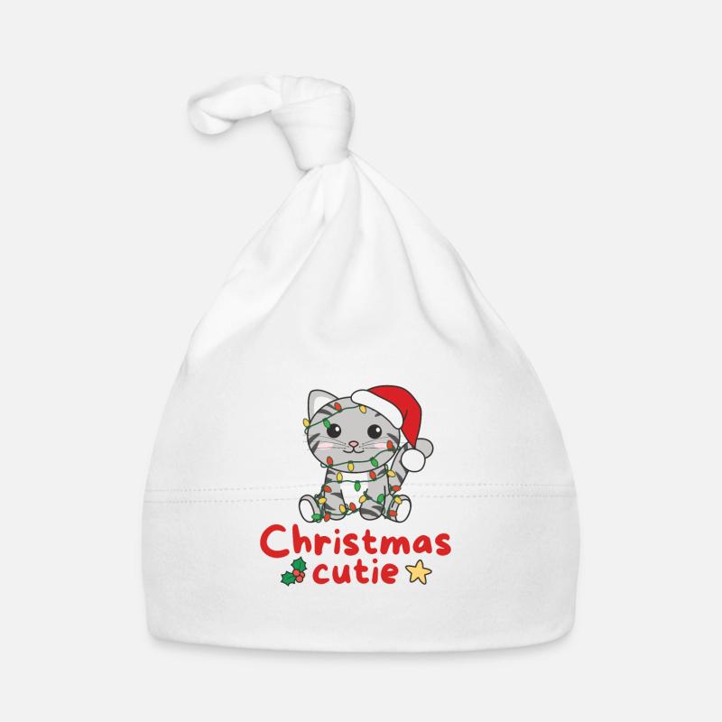 Chat de Noël Chats Mignon de Noël Bonnet bio Bébé