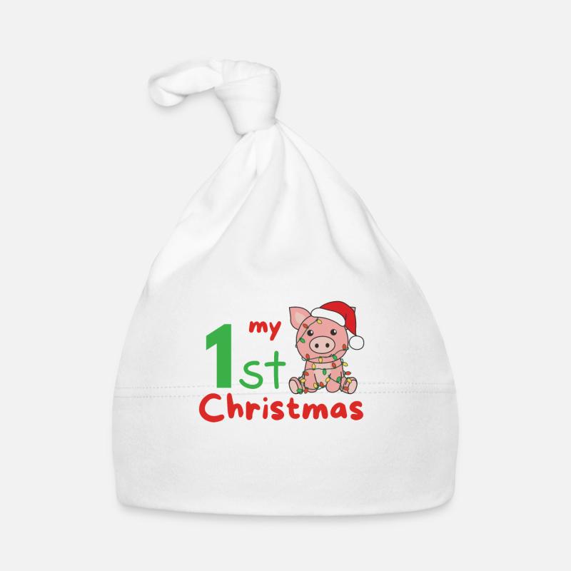 Cochon de Noël Cochons mon 1er Noël Bonnet bio Bébé