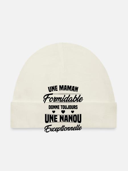Une Maman Formidable donne Nanou Exceptionnelle - Bonnet bio Bébé - blanc - Devant