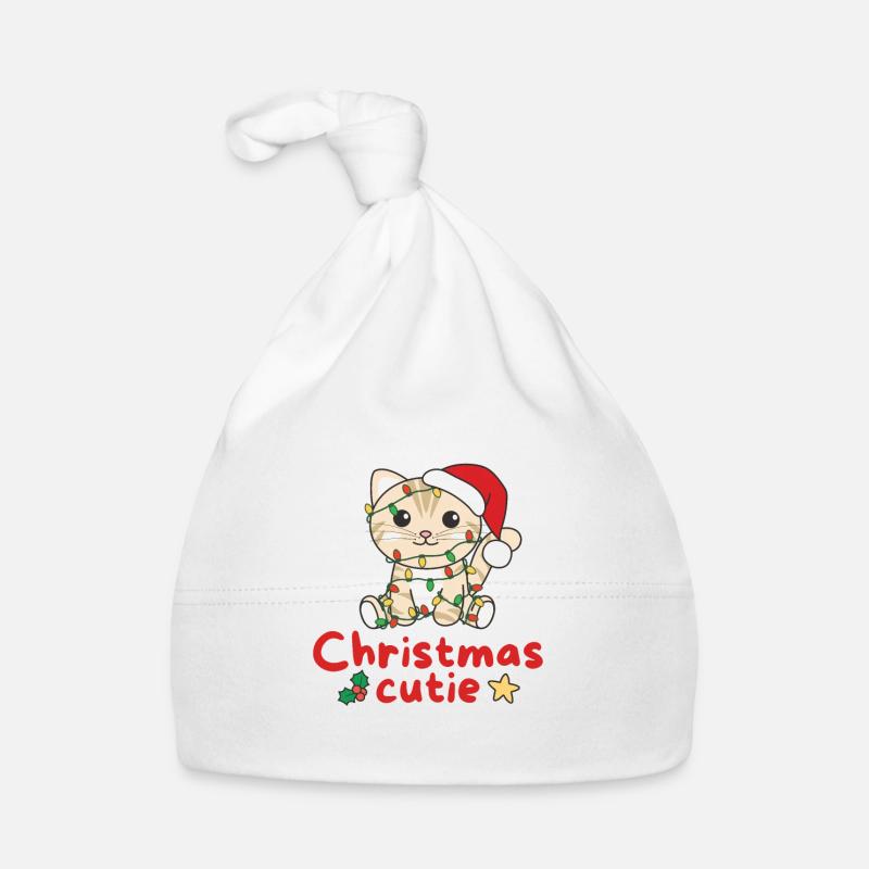 Chat de Noël Chats Mignon de Noël Bonnet bio Bébé