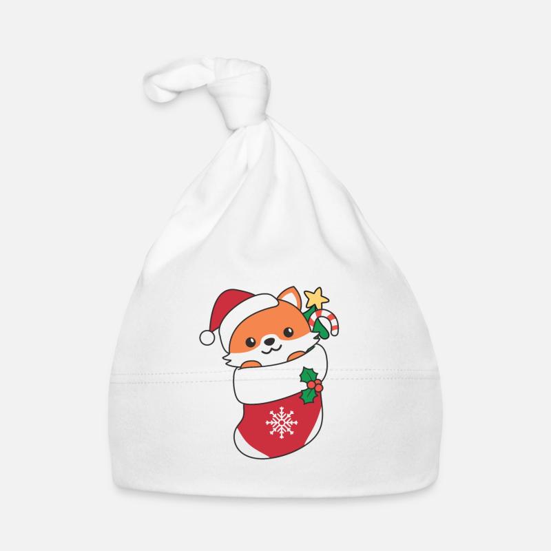 Fox Christmas Snow Winter Animals Fox Organic Baby Cap