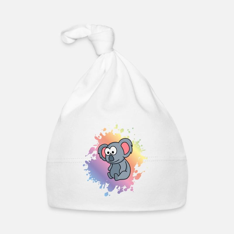 Koala Comic Tier - Baby Bio-Mütze - Weiß