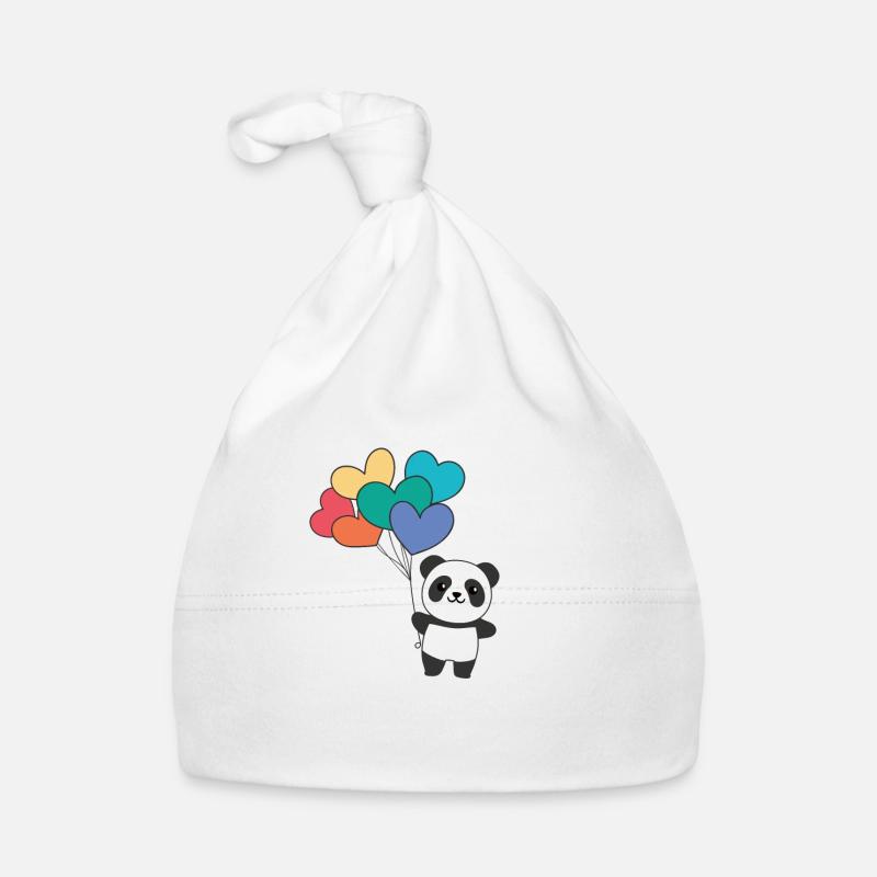 Regenbogen Herzen Pride LGBTQ Luftballons Panda Baby Bio-Mütze