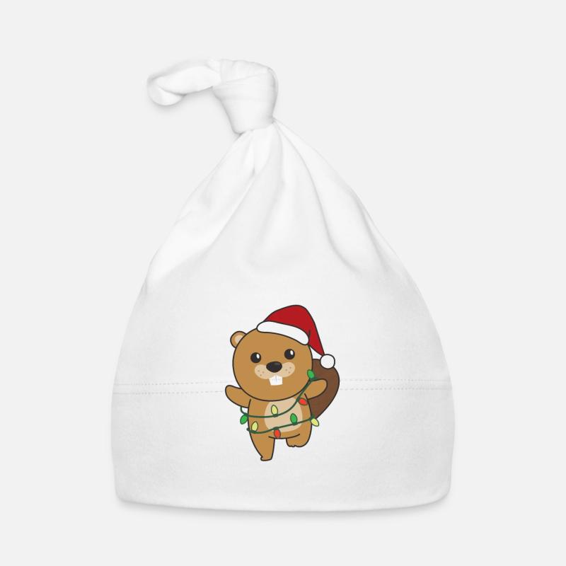 Biber Weihnachten Winter Tiere Biber Baby Bio-Mütze