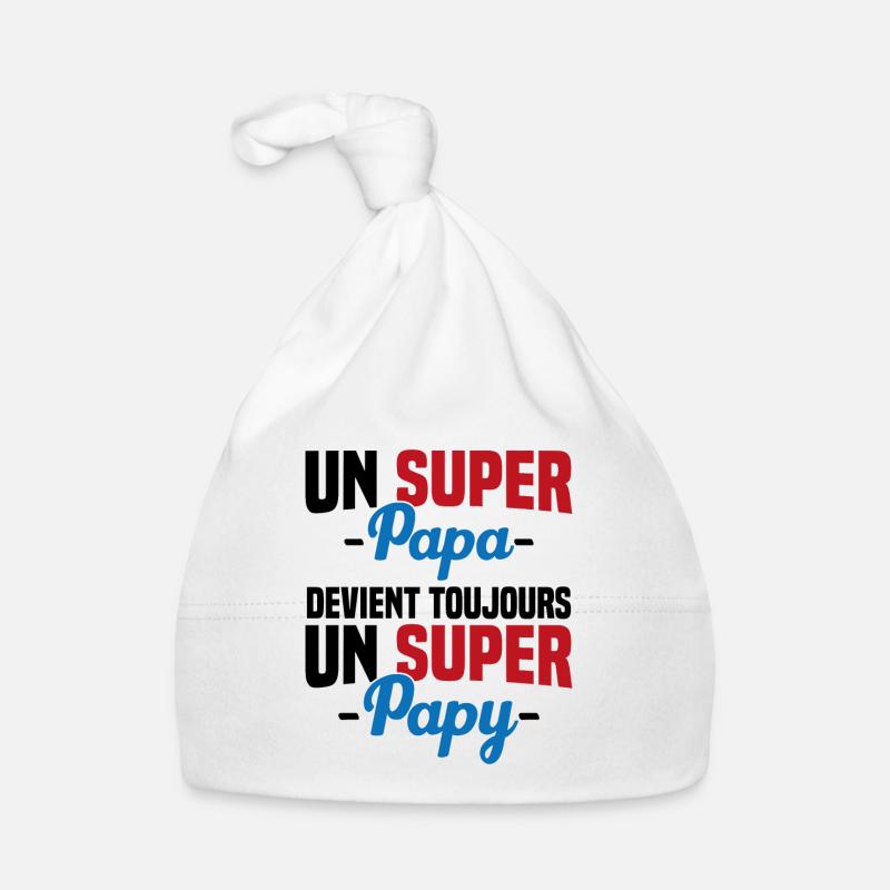 Super papa devient toujours un super papy Cadeau Bonnet bio Bébé