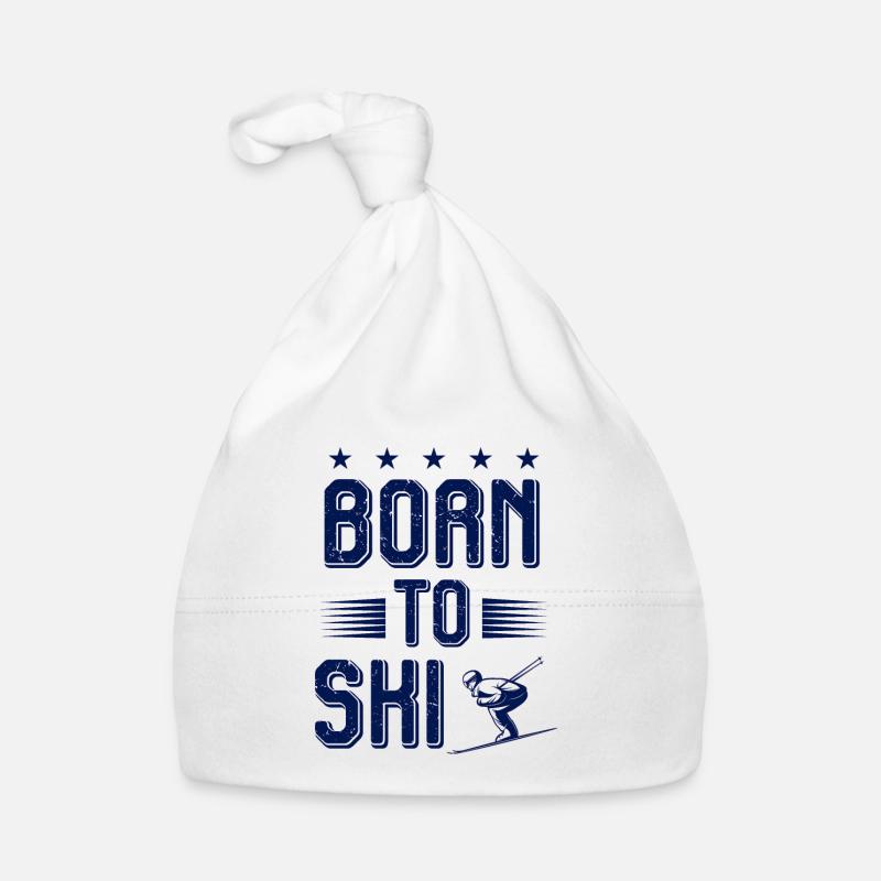 Né pour skier Bonnet bio Bébé