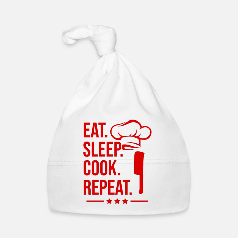 eat sleep kochen repeat Baby Bio-Mütze