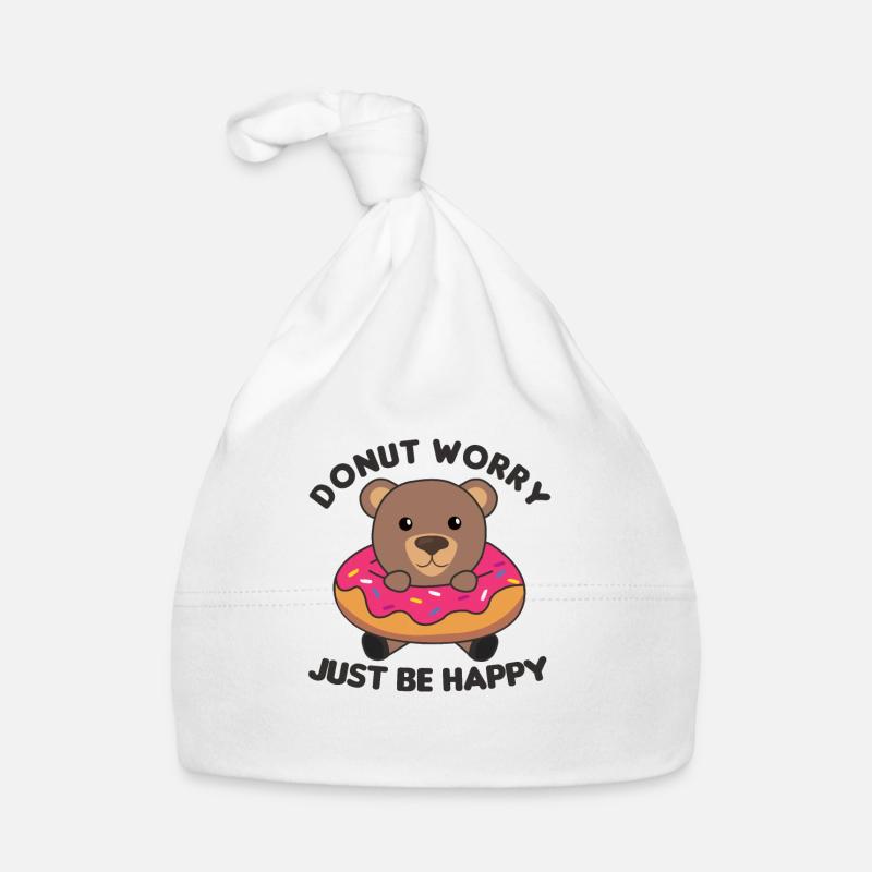 Mignon ours drôles d’animaux en rose beignet Bonnet bio Bébé
