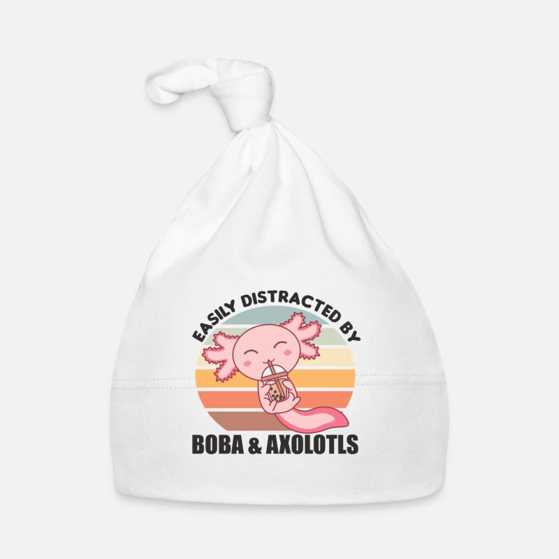 Bubble Tea Axolotl Chocolat Animaux mignons Boba Bonnet bio Bébé