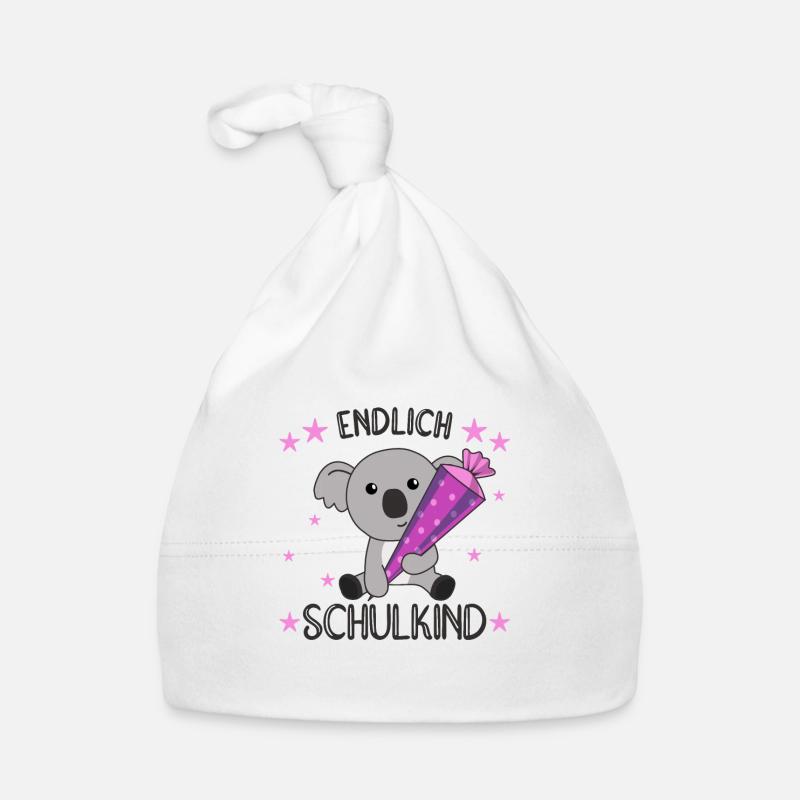 Endlich Schulkind Koala Schultüte Einschulung Baby Bio-Mütze