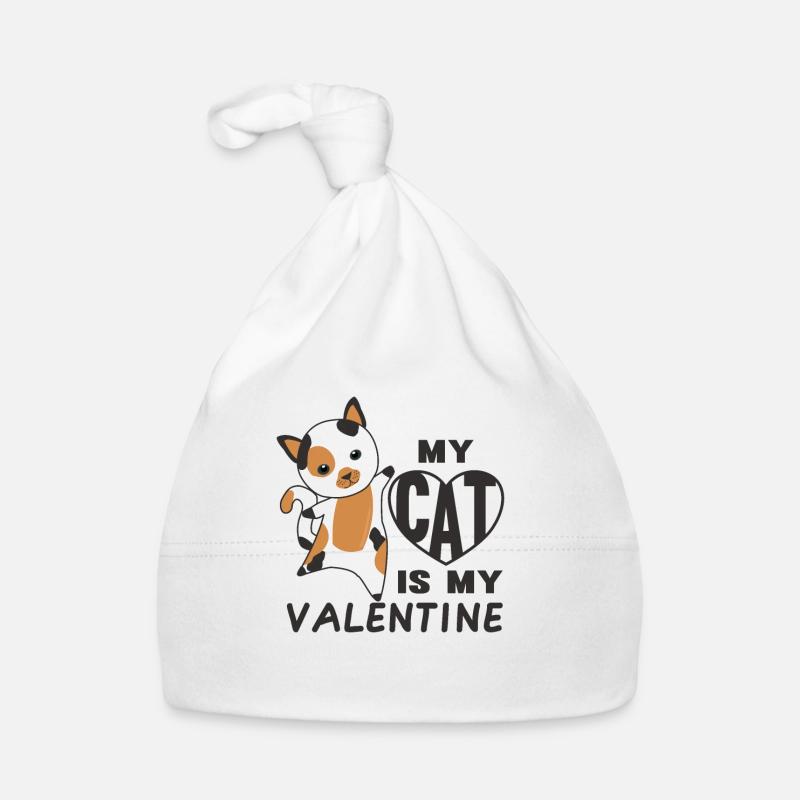 Mon chat est mon chat mignon de la Saint-Valentin pour la Saint-Valentin Bonnet bio Bébé