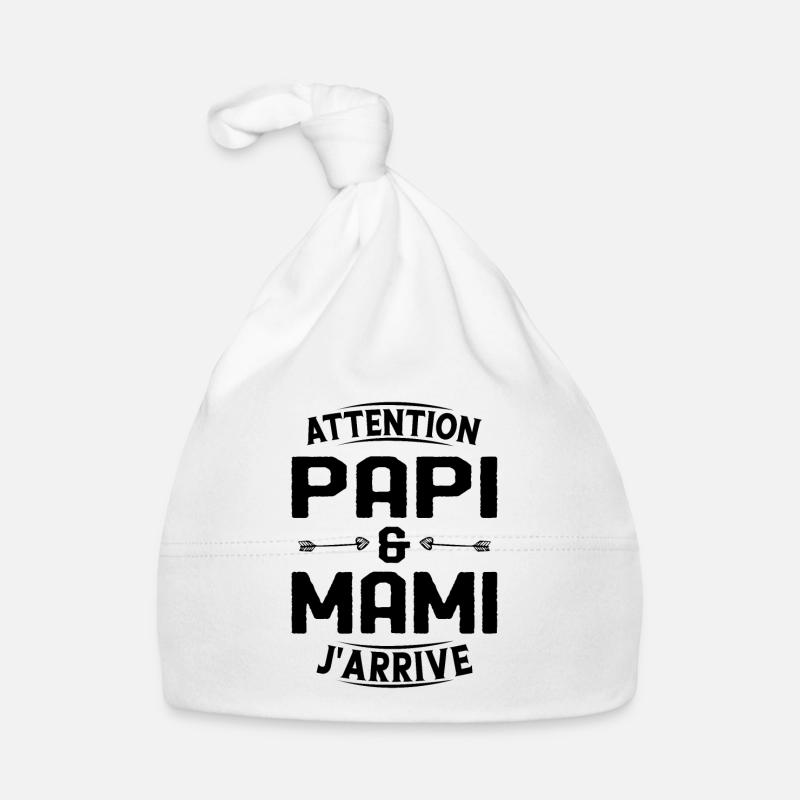 Papi et Mamie j'arrive Bonnet bio Bébé
