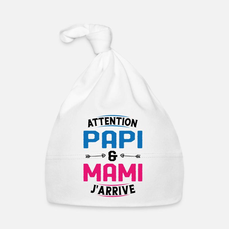Papi et Mamie j'arrive Bonnet bio Bébé