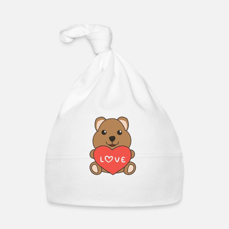 Quokka pour la Saint-Valentin de jolis animaux avec des cœurs Bonnet bio Bébé