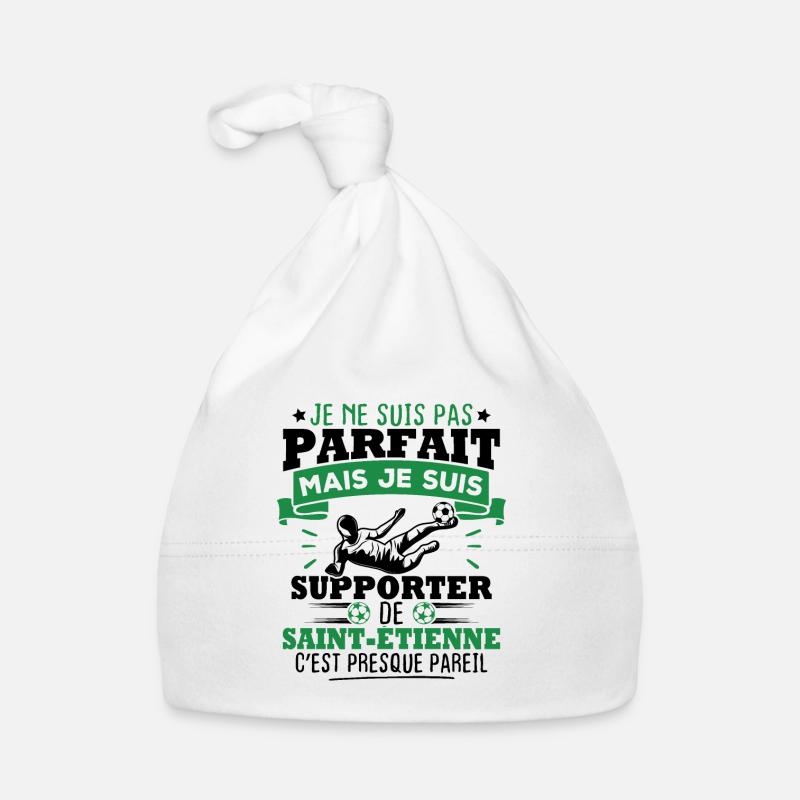 Je suis supporter de Saint Étienne - Bonnet bio Bébé - blanc