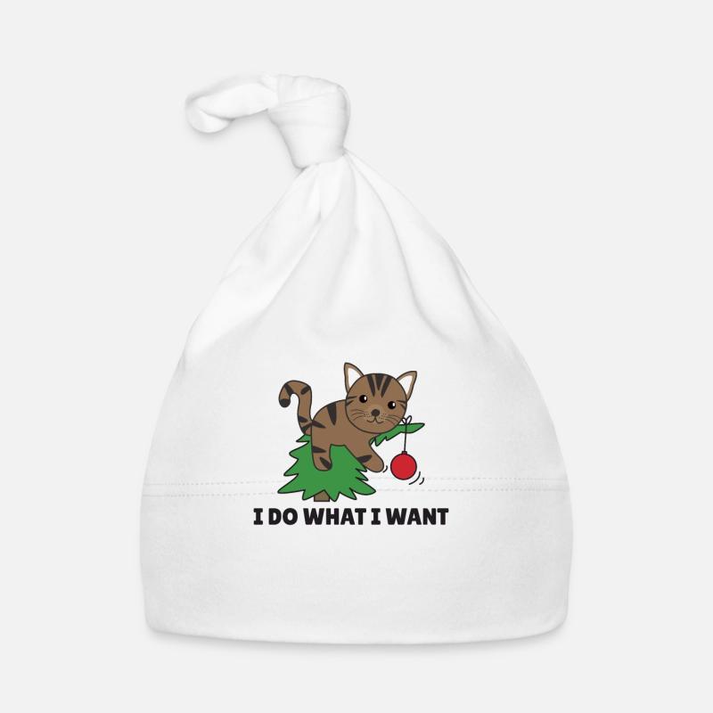 Je fais ce que je veux un chat de Noël drôle Bonnet bio Bébé