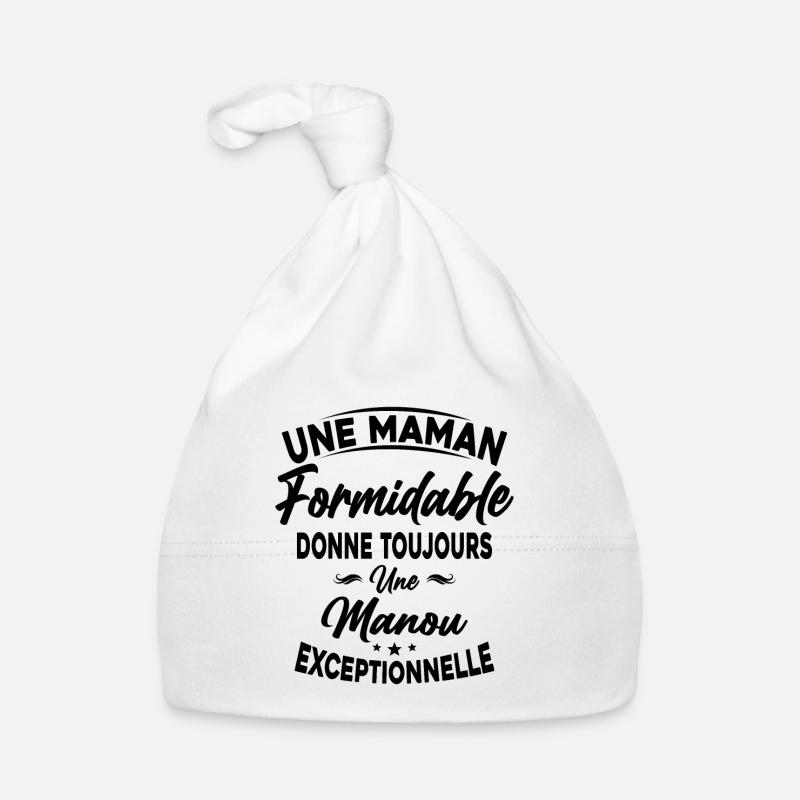 Maman formidable donne Manou Exceptionnelle - Bonnet bio Bébé - blanc