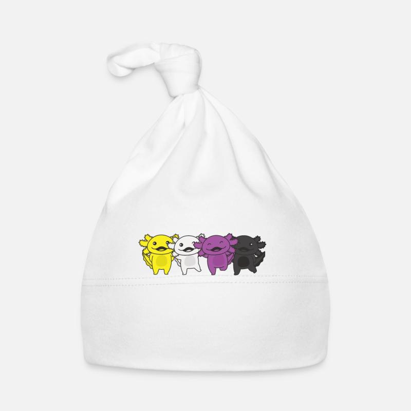 Nonbinary Flag Non Binary Pride LGBTQ Axolotl Organic Baby Cap