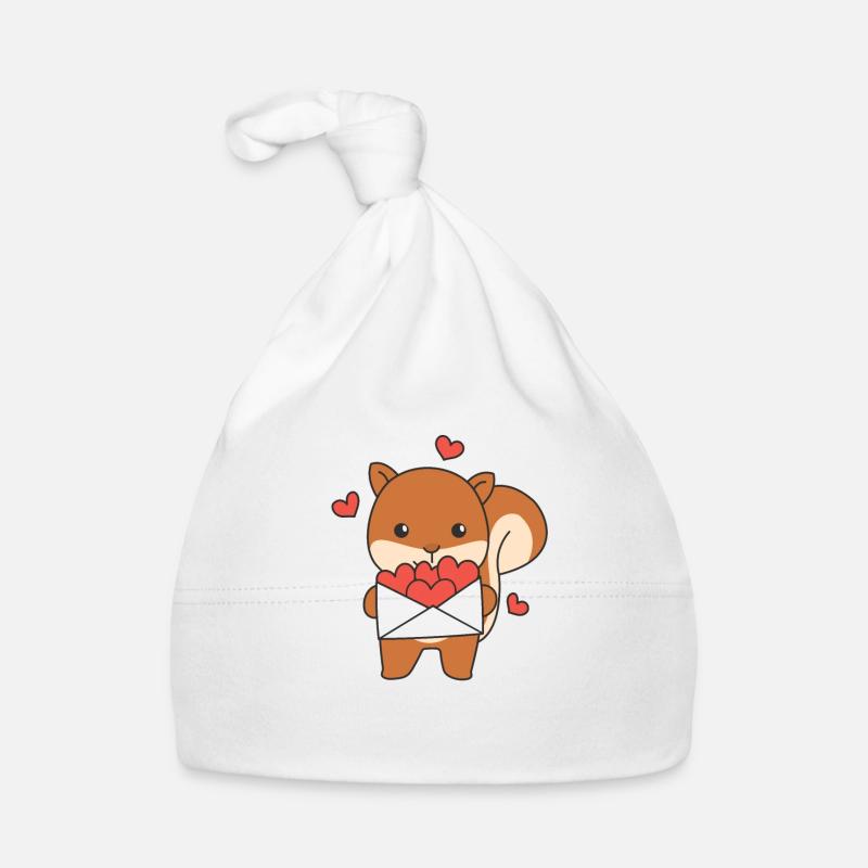 Écureuil pour la Saint-Valentin animaux mignons Bonnet bio Bébé