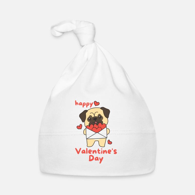 Carlin pour la Saint-Valentin : des animaux mignons avec des cœurs Bonnet bio Bébé