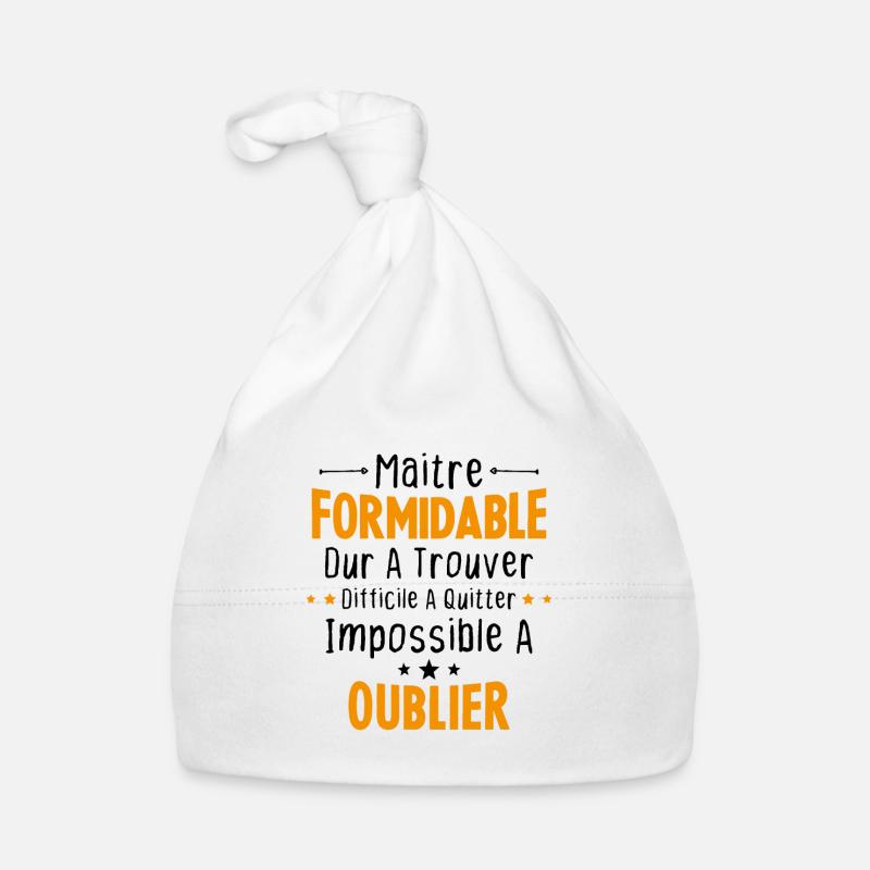 Maître Formidable Idée Cadeau Maître D'école Bonnet bio Bébé