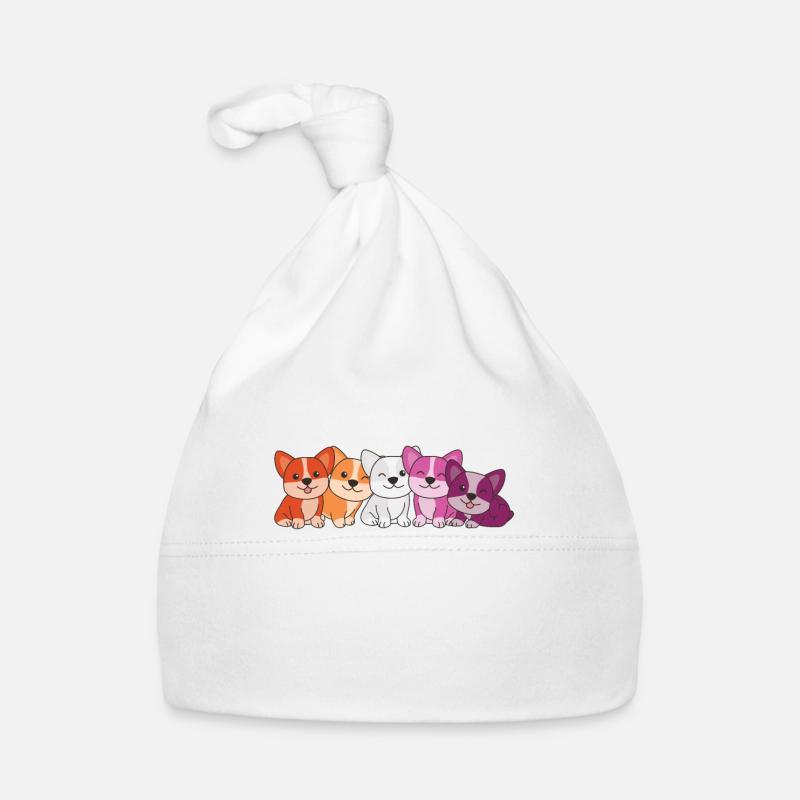 Drapeau lesbien Corgi Pride LGBTQ Mignons Chiens Bonnet bio Bébé