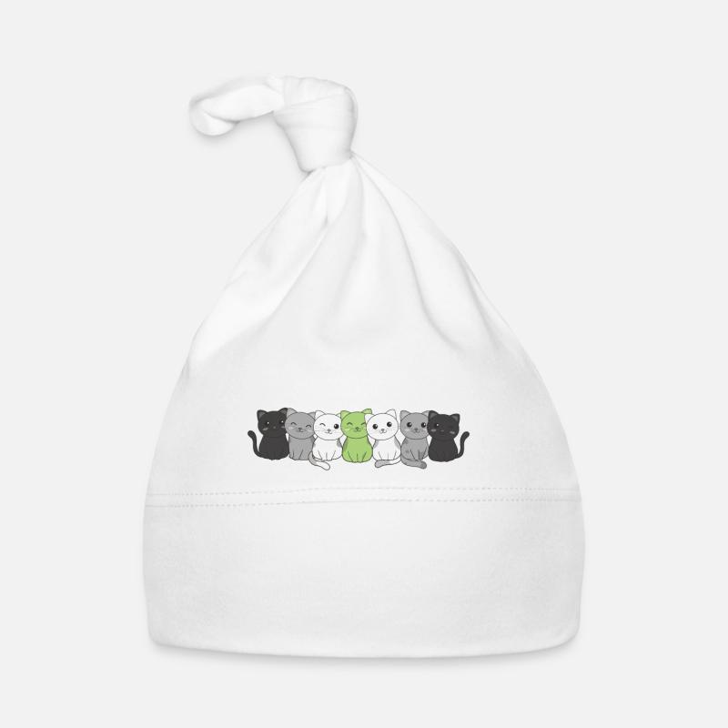 Agender Flag Non Binary Pride LGBTQ süße Katze Baby Bio-Mütze