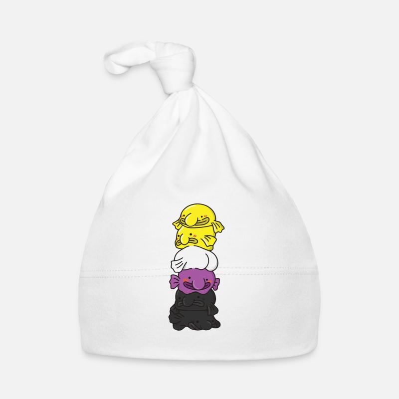 Drapeau non binaire Fierté non binaire LGBTQ Blobfish Bonnet bio Bébé